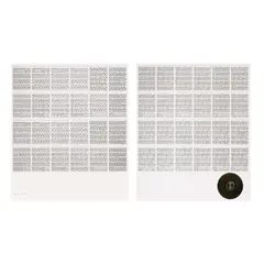 '24 Gesänge' by Hanne Darboven, 1990, Zweiteiliger Siebdruck auf Büttenpapier, ein Blatt mit Collage, zwei CDs (Je 155 x 133 cm), sold Dec 2024