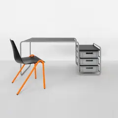 Prototyp Tisch mit Prototyp Stuhl 'Hommage à Marcel Breuer' by Jörg Schellmann, 2018, 73 x 165 x 76 cm (Tisch: H), sold Dec 2024