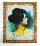 A woman by Henri Cain, Pastel portrait, offered Sep 2022