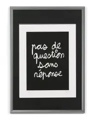 Pas de question sans réponse by Ben, 1999, Sérigraphie en blanc sur fond noir, sold Apr 2022