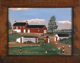 farmscene by Charles J. White, oil on board, sold Dec 2011