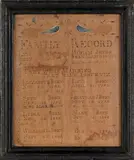 family record for the straw family of Hillsboro by Moses Connor, Jr., ink and watercolor, sold Dec 2011