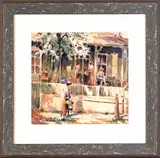 figures on a porch by Albert Van Nesse Greene, watercolor, sold Dec 2011
