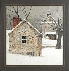 winter landscape by Karl Kuerner, gouache on board, sold Dec 2011