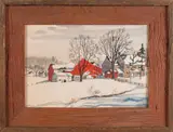 winter landscape. by Charles X. Carlson, watercolor, sold Dec 2011