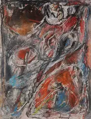 Composition by Jacques Doucet, vers 1985, Gouache, sold Apr 2021