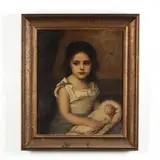 Portrait of a Young Girl by Johanne Kirsch, Oil on canvas, sold Sep 2019