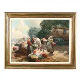 A Dutch Flower Market Scene by Rudolf Alfred Höger, Oil on canvas (lined), sold Sep 2019