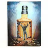 Breaking Through Jack Daniels by Ed Rich, Oil on canvas, sold Aug 2019