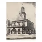The Old Market, Fayetteville, North Carolina by Louis Orr, Etching, sold Aug 2019