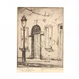 Catfish Row, Charleston by Elizabeth O'Neill Verner, Etching, sold Aug 2019