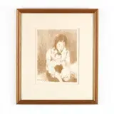 Mother and Child by Raphael Soyer, Lithograph in sepia, sold Aug 2019