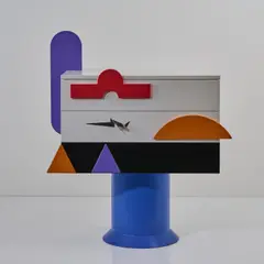 Schrank 'CON' by Alessandro Mendini, 2005, Holzkastenkonstruktion, Spanholz, polychrom lackiert, Metallblech (Zerodisegno, San Giuliano Vecchio), sold Jun 2024