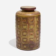 Farsta vase by Wilhelm Kåge, c. 1959, glazed stoneware, sold Jan 2022