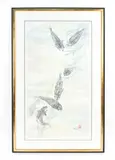 Untitled by Michi Osaka, Serigraph with fish, sold Sep 2022