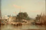 Port de pêche en Egypte by François Pierre Barry, Huile sur papier marouflé sur toile, offered Sep 2022