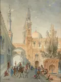 Vue présumée du Caire by Émile Henry, Aquarelle gouachée sur trait de crayon, offered Sep 2022