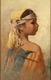 Portrait de jeune fille by Joseph Sintès, Huile sur toile, sold Sep 2022