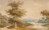 Paysage classique by Alexandre François Loisel, Aquarelle, sold Sep 2022