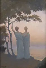 Contemplation by Alphonse Osbert, Huile sur toile (Toile d'origine), sold Sep 2022