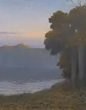Le soir sur l'étang by Alphonse Osbert, Huile sur carton, sold Sep 2022