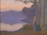 La Muse du Lac by Alphonse Osbert, Huile sur carton, sold Sep 2022