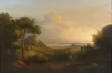 Bergère assoupie sur un rivage méditerranéen by François-Edmée Ricois, Huile sur toile (Toile d'origine), sold Sep 2022