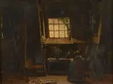 Intérieur d'un atelier by Edmond Collignon, Huile sur toile, sold Sep 2022