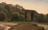 Paysage des environs de Rome by Gabriel Prieur, Huile sur papier marouflé sur toile, sold Sep 2022