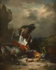 Scène de la guerre d'indépendance grecque by Henri Leopold Levy, Huile sur toile (Toile d'origine), sold Sep 2022