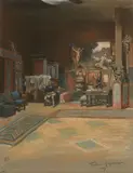 Carolus-Duran dans son atelier by Frédéric Régamey, Pastel, sold Sep 2022