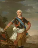 Le maréchal Guy Michel de Durfort, duc de Lorges et de Randan (1704 -1773), surnommé le maréchal de Randan, devant Besançon by Josef Johann Melchior Wyrsch, Huile sur toile, sold Feb 2022