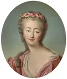 Portrait de Jeanne Bécu, comtesse du Barry (1743 -1793) by François-Hubert Drouais, Huile sur toile, de forme ovale, sold Feb 2022