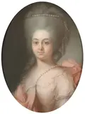 Portrait d'Anne-Louise Pierrette Joséphine Sallier de Champolle (1761 -1829) by Georges-Nicolas Toussaint Augustin dit Dubourg, Pastel sur papier, de forme ovale, sold Feb 2022