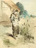 La Matelotte - Friture by François (Clement-Sommier) dit Somm, Aquarelle et encre sur papier, sold Jan 2022