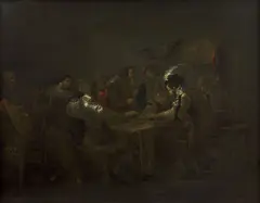 Le reniement de saint Pierre by Leonaert Bramer, Huile sur panneau doublé et parqueté, sold Nov 2022