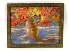 A cat by Augustus Smith Daggy, Oil on board, sold Sep 2022