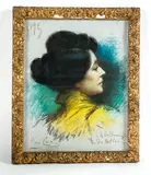 A woman by Henri Cain, Pastel portrait, sold Oct 2022