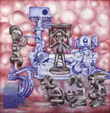 Sans titre (robot), 2021 by Tsham, Stylo à bille sur papier, sold May 2022