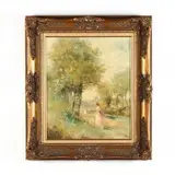 Strolling in a Landscape by Howard Kimble, Oil on canvas, sold Aug 2019