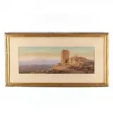 Middle Eastern Ruins by Charles Vacher, Watercolor on paper, sold Jul 2019