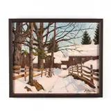 A Snowy Drive by John Franke, Oil on canvas, sold Jul 2019