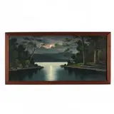 Moonlit Lake by Lorenz Griffith, Oil on board, sold Jul 2019