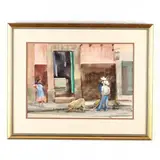 A South American Street Scene by Philip Moose, Watercolor on paper, sold Jul 2019