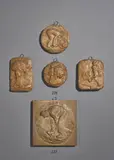 Débardeur à la brouette, Paysan rentrant de l'herbe sur une brouette, Botteleuse et Retour de l'herbe by Jules Dalou, Suite de quatre bas-reliefs en plâtre patiné, sold Mar 2022