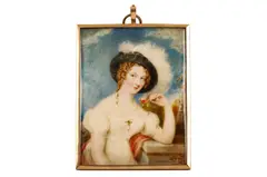 Untitled by William Derby, Watercolour on ivory Gilt metal frame Rectangular, offered Oct 2018