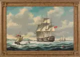 ship portrait by Salvatore Colacicco, oil on panel, sold Dec 2011