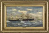 seascape with the sailing ship F.B. Gowen by W. Donaldson, oil on canvas, sold Sep 2011