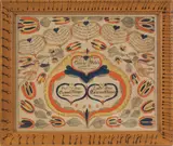 fraktur marriage certificate for Samuel and Catarina Meinzer by Joseph Lochbaum, ink and watercolor, sold Sep 2011