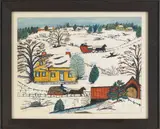 winter landscape by Hattie Klapp Brunner, watercolor and gouache, sold Sep 2011